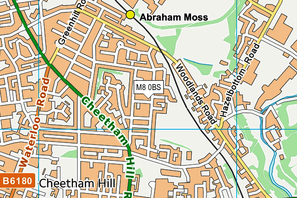 M8 0BS map - OS VectorMap District (Ordnance Survey)