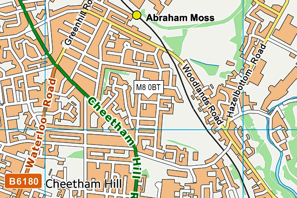 M8 0BT map - OS VectorMap District (Ordnance Survey)