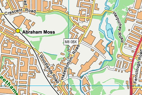 M8 0BX map - OS VectorMap District (Ordnance Survey)