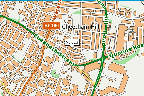 M8 0EG map - OS VectorMap District (Ordnance Survey)