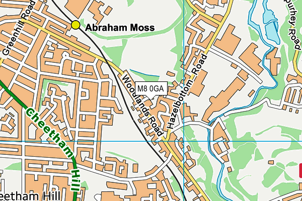 M8 0GA map - OS VectorMap District (Ordnance Survey)