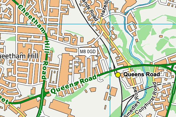 M8 0GD map - OS VectorMap District (Ordnance Survey)