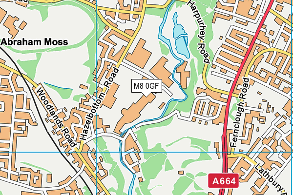 M8 0GF map - OS VectorMap District (Ordnance Survey)