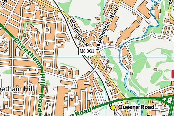 M8 0GJ map - OS VectorMap District (Ordnance Survey)