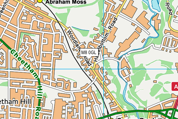 M8 0GL map - OS VectorMap District (Ordnance Survey)