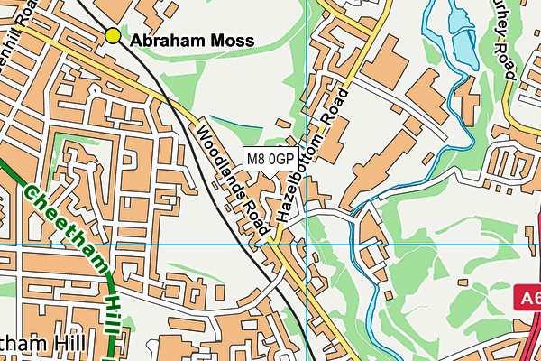 M8 0GP map - OS VectorMap District (Ordnance Survey)