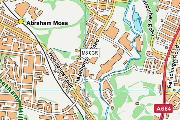 M8 0GR map - OS VectorMap District (Ordnance Survey)