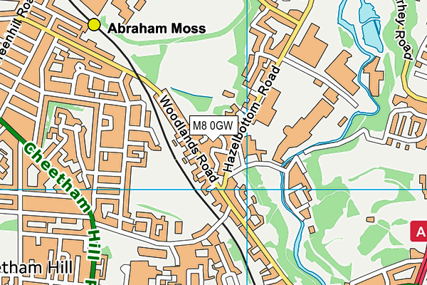 M8 0GW map - OS VectorMap District (Ordnance Survey)