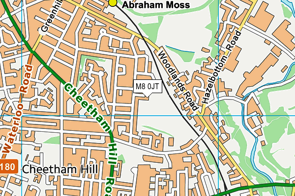 M8 0JT map - OS VectorMap District (Ordnance Survey)