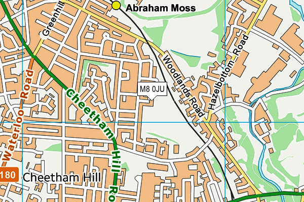 M8 0JU map - OS VectorMap District (Ordnance Survey)