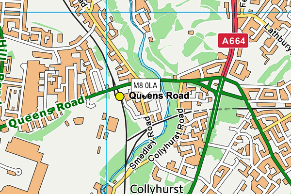 M8 0LA map - OS VectorMap District (Ordnance Survey)