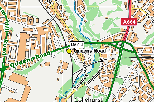 M8 0LJ map - OS VectorMap District (Ordnance Survey)