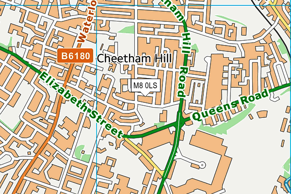 M8 0LS map - OS VectorMap District (Ordnance Survey)