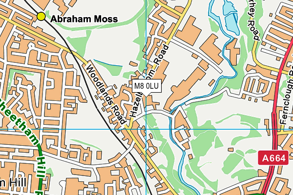 M8 0LU map - OS VectorMap District (Ordnance Survey)