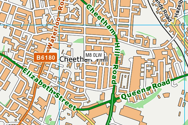 M8 0LW map - OS VectorMap District (Ordnance Survey)