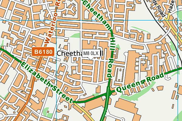 M8 0LX map - OS VectorMap District (Ordnance Survey)