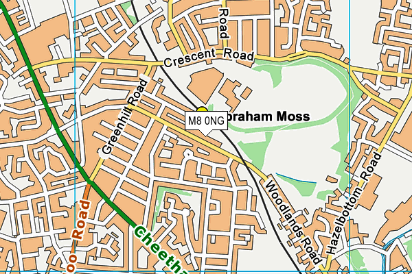 M8 0NG map - OS VectorMap District (Ordnance Survey)