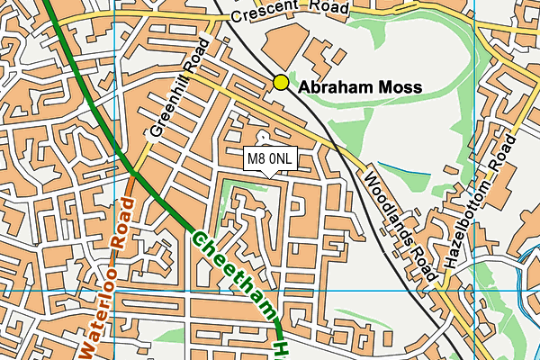 M8 0NL map - OS VectorMap District (Ordnance Survey)