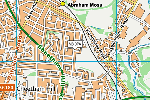 M8 0PA map - OS VectorMap District (Ordnance Survey)