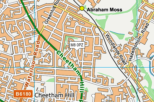 M8 0PZ map - OS VectorMap District (Ordnance Survey)