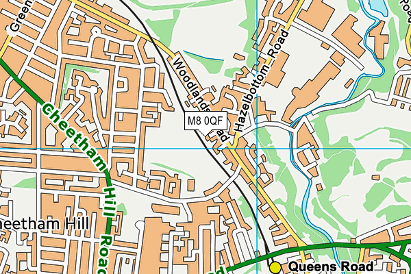 Smedley Lane Playing Fields map (M8 0QF) - OS VectorMap District (Ordnance Survey)