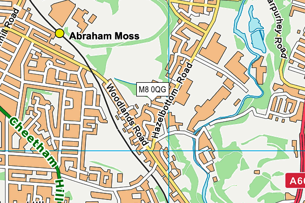 M8 0QG map - OS VectorMap District (Ordnance Survey)