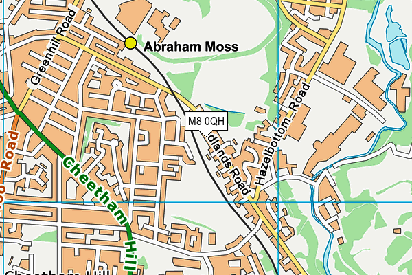 M8 0QH map - OS VectorMap District (Ordnance Survey)