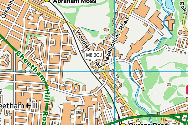 M8 0QJ map - OS VectorMap District (Ordnance Survey)