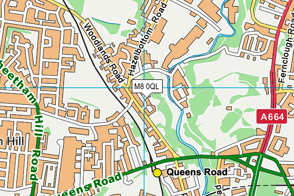 M8 0QL map - OS VectorMap District (Ordnance Survey)