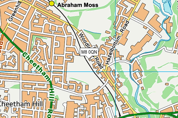 M8 0QN map - OS VectorMap District (Ordnance Survey)