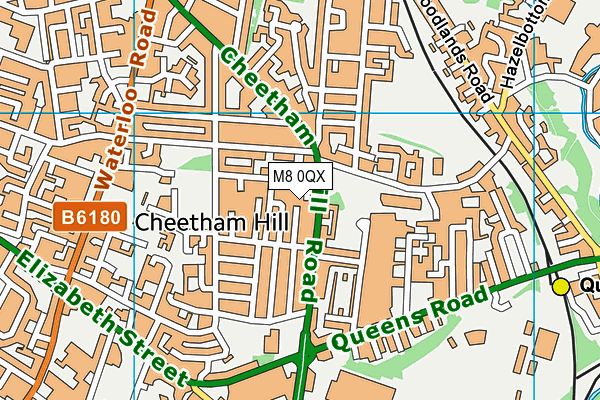M8 0QX map - OS VectorMap District (Ordnance Survey)
