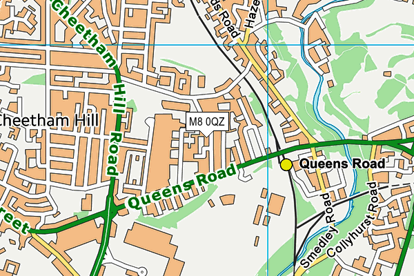 M8 0QZ map - OS VectorMap District (Ordnance Survey)