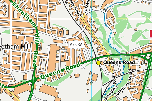 M8 0RA map - OS VectorMap District (Ordnance Survey)