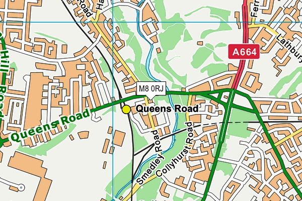 M8 0RJ map - OS VectorMap District (Ordnance Survey)