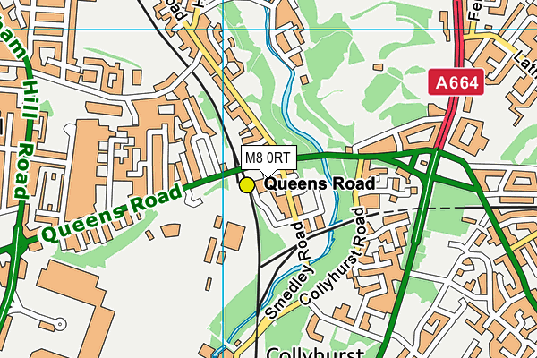 M8 0RT map - OS VectorMap District (Ordnance Survey)