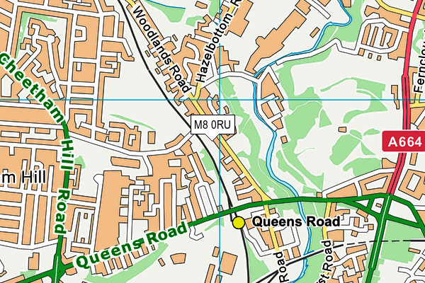 M8 0RU map - OS VectorMap District (Ordnance Survey)