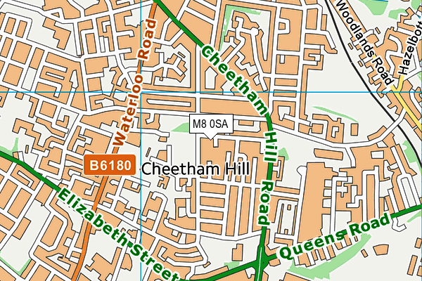 M8 0SA map - OS VectorMap District (Ordnance Survey)