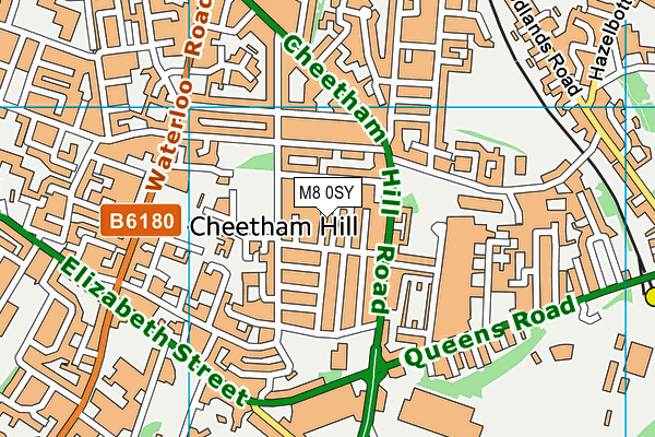 M8 0SY map - OS VectorMap District (Ordnance Survey)