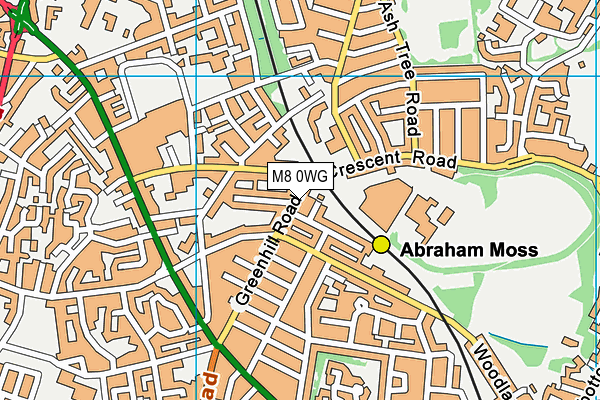 M8 0WG map - OS VectorMap District (Ordnance Survey)