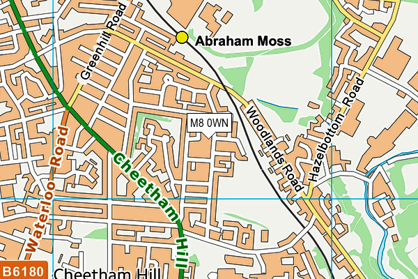 M8 0WN map - OS VectorMap District (Ordnance Survey)