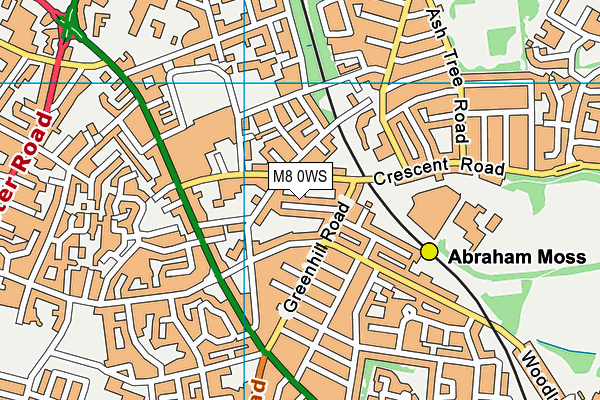 M8 0WS map - OS VectorMap District (Ordnance Survey)