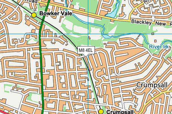 M8 4EL map - OS VectorMap District (Ordnance Survey)