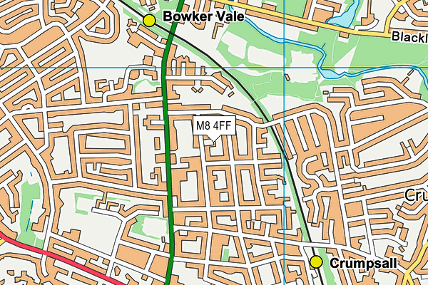 M8 4FF map - OS VectorMap District (Ordnance Survey)