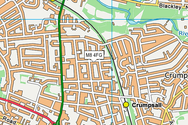 M8 4FG map - OS VectorMap District (Ordnance Survey)