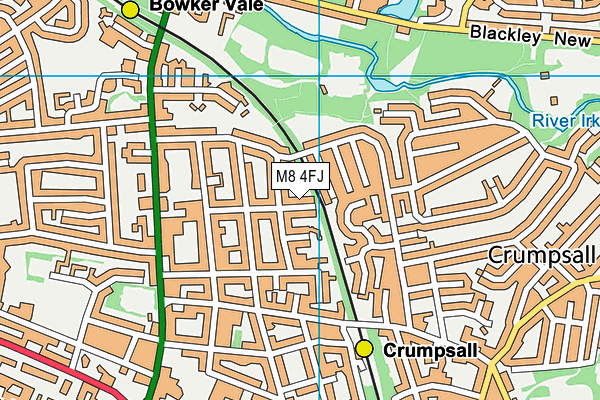 M8 4FJ map - OS VectorMap District (Ordnance Survey)