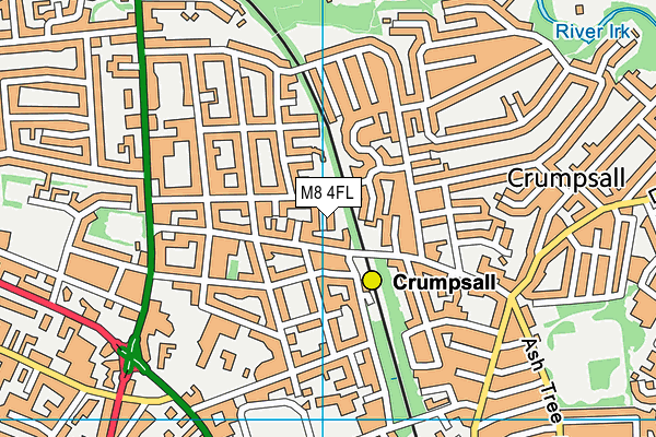 M8 4FL map - OS VectorMap District (Ordnance Survey)