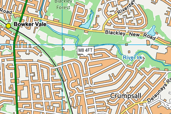 M8 4FT map - OS VectorMap District (Ordnance Survey)