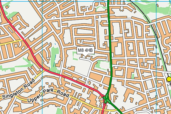 M8 4HB map - OS VectorMap District (Ordnance Survey)