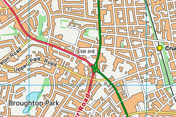 M8 4HE map - OS VectorMap District (Ordnance Survey)