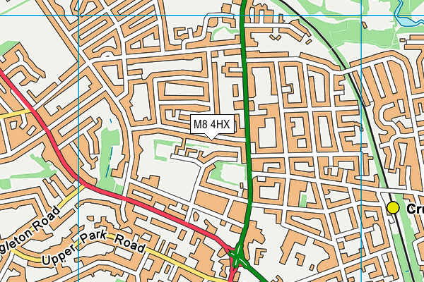 M8 4HX map - OS VectorMap District (Ordnance Survey)